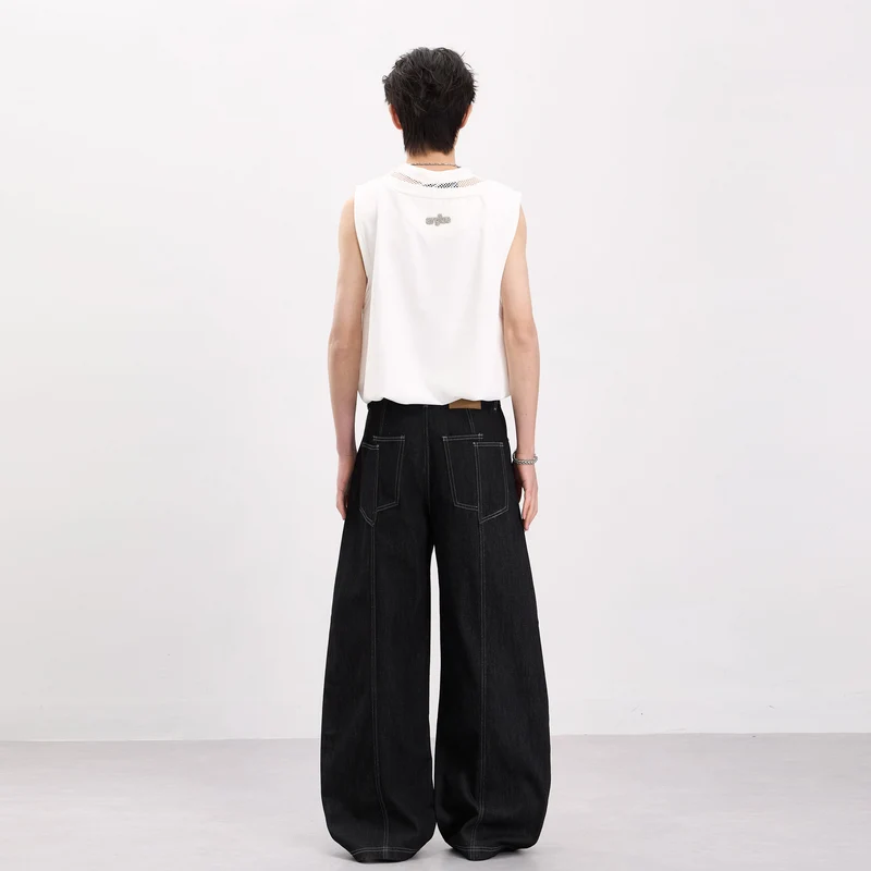 Herren Ärmelloses Oversize-Tanktop mit Mesh‑Einsätzen und asymmetrischem Schnitt Drune