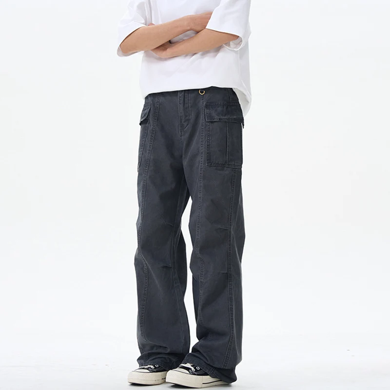 Damen Weite Utility-Cargohose mit extra weitem Schlag, aufgesetzten Pattentaschen und verstärkten Nähten Drune