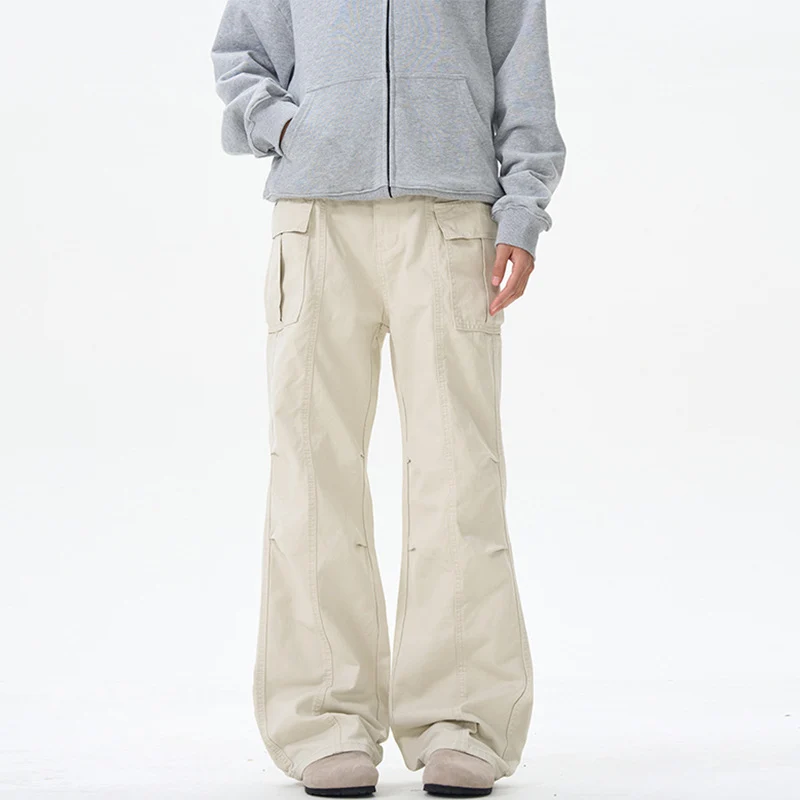 Damen Weite Utility-Cargohose mit extra weitem Schlag, aufgesetzten Pattentaschen und verstärkten Nähten Drune