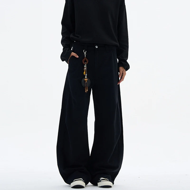 Damen Weite hochtaillierte Canvas-Hose mit elastischem Rückbund und Utility-Nähten Drune
