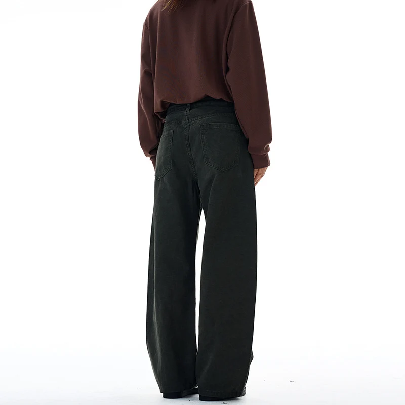 Damen weite Cargo-Hose mit hoher Taille und markanten Nahtdetails Drune