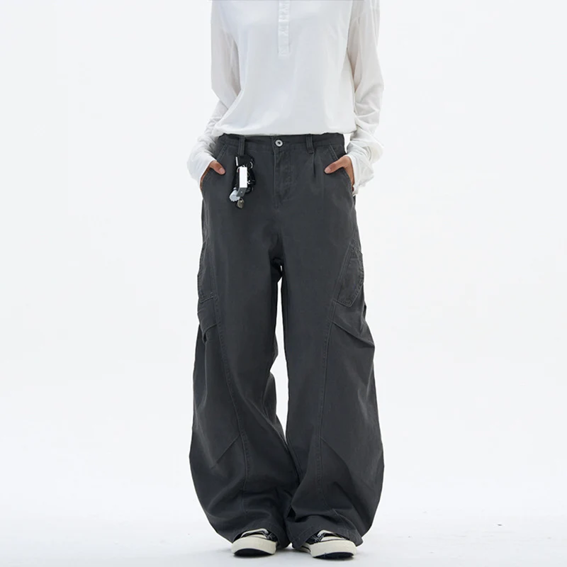 Damen weite Cargo-Hose im Baggy-Stil mit Utility-Taschen Drune