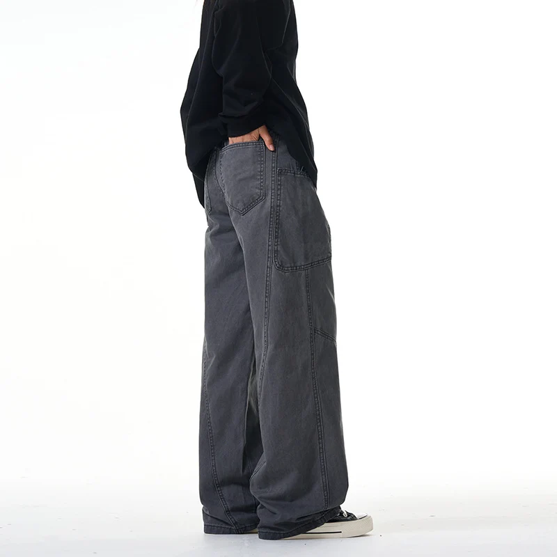 Damen Weit geschnittene Workwear-Hose im Baggy‑Stil mit großen aufgesetzten Fronttaschen Drune