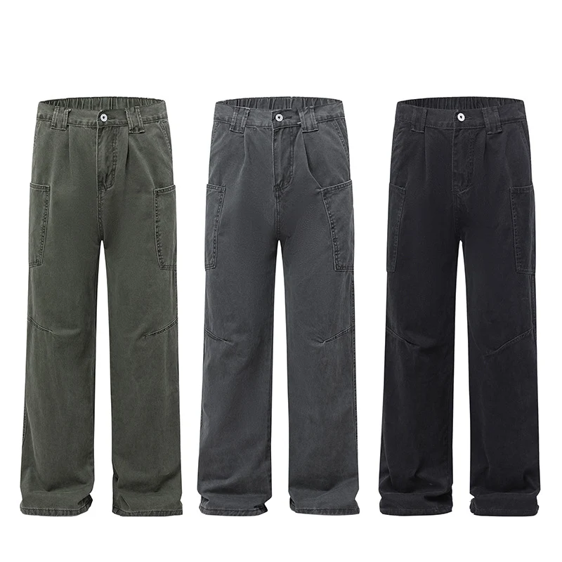 Damen Weit geschnittene Workwear-Hose im Baggy‑Stil mit großen aufgesetzten Fronttaschen Drune