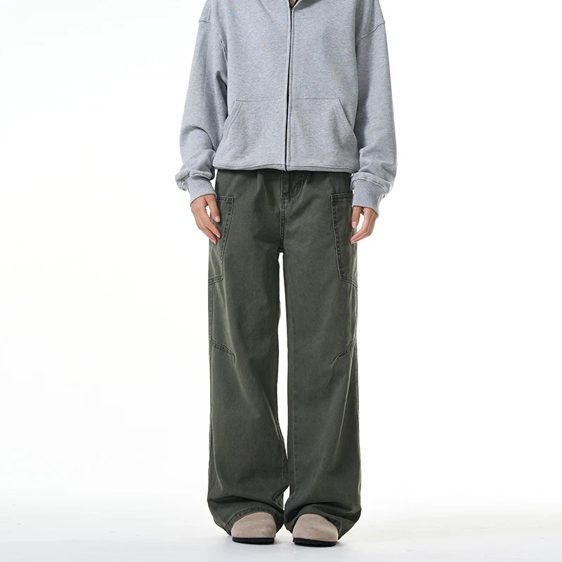 Damen Weit geschnittene Workwear-Hose im Baggy‑Stil mit großen aufgesetzten Fronttaschen Drune