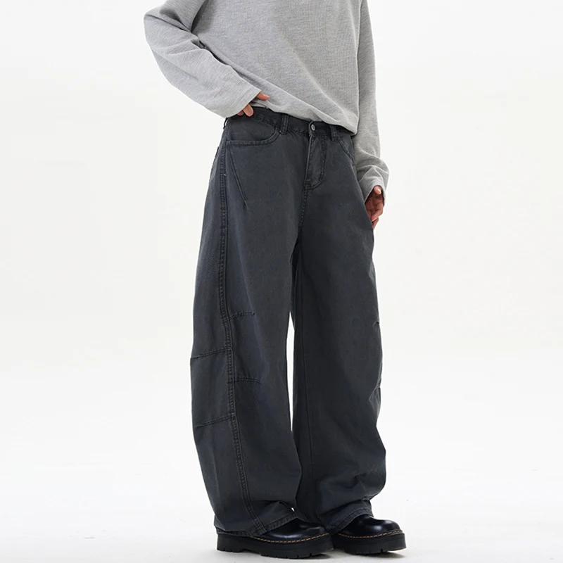 Damen Ultraweite Baumwoll-Canvas Palazzo-Hose mit elastischem Bund und Utility-Nähten Drune