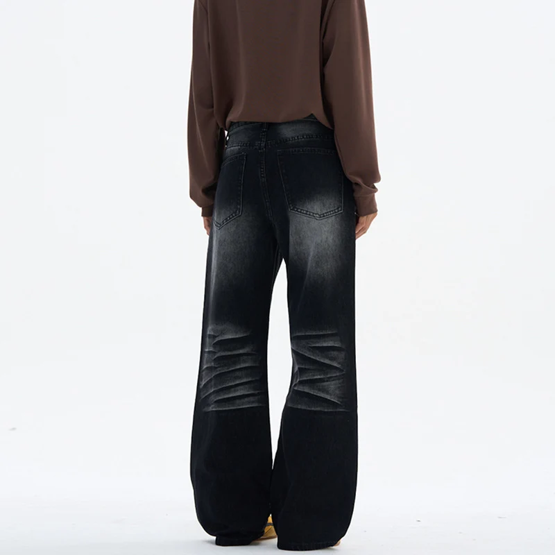 Damen Superweite Baggy-Jeans mit Schlüsselanhänger-Chain und bodenlanger Palazzo-Silhouette Drune
