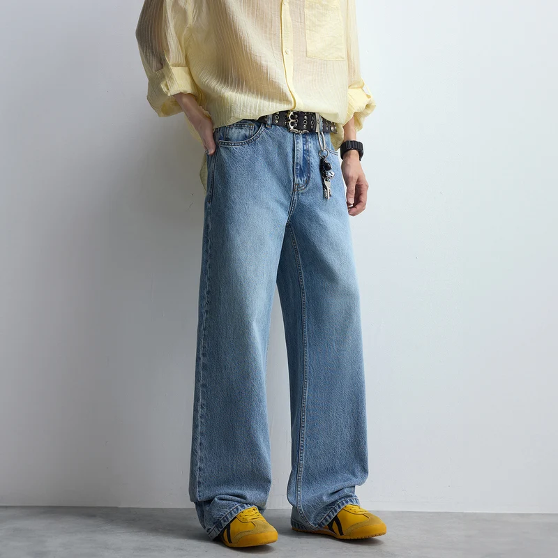 Damen Relaxed-Jeans mit extra weitem Bein, hoher Bund und cleanem Minimal-Design Drune