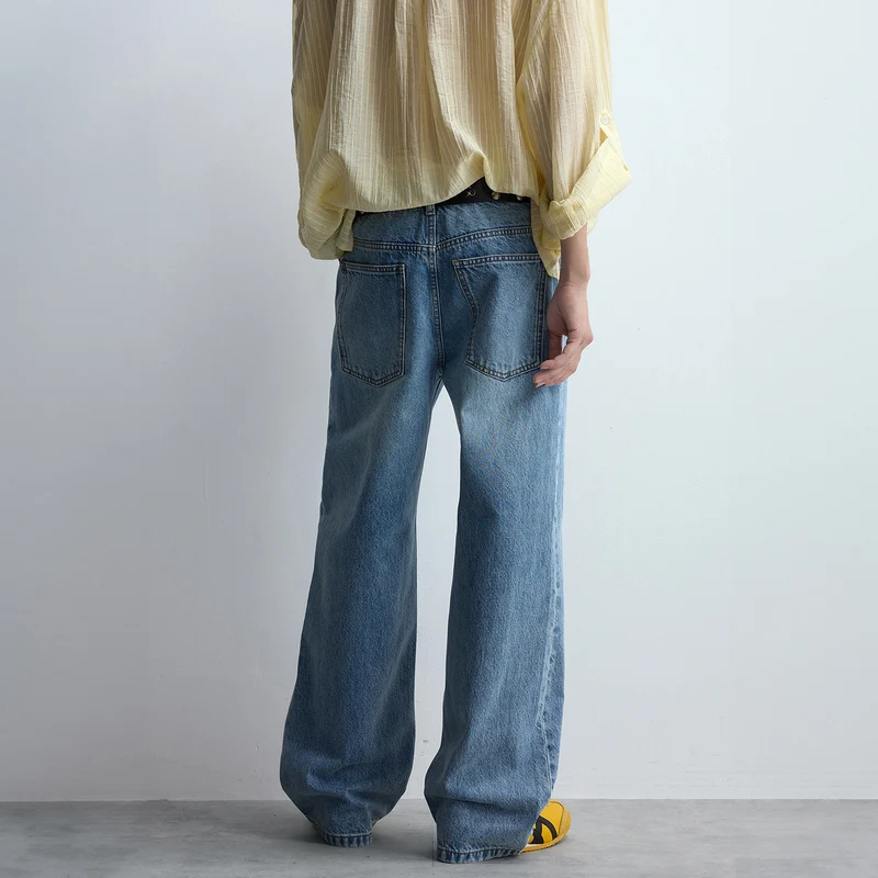Damen Relaxed-Jeans mit extra weitem Bein, hoher Bund und cleanem Minimal-Design Drune