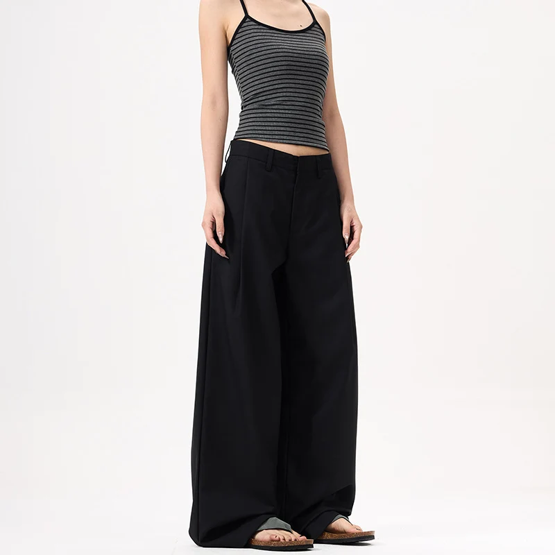 Damen Palazzo‑Hose mit extra weitem Bein, verdecktem Reißverschluss und Bügelfalte Drune