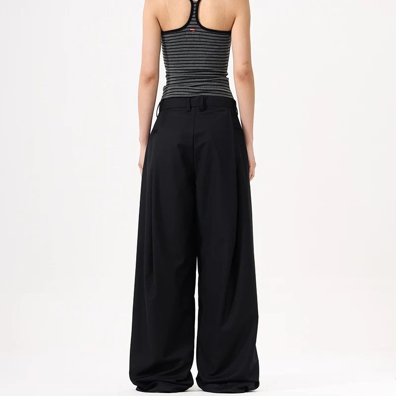 Damen Palazzo‑Hose mit extra weitem Bein, verdecktem Reißverschluss und Bügelfalte Drune