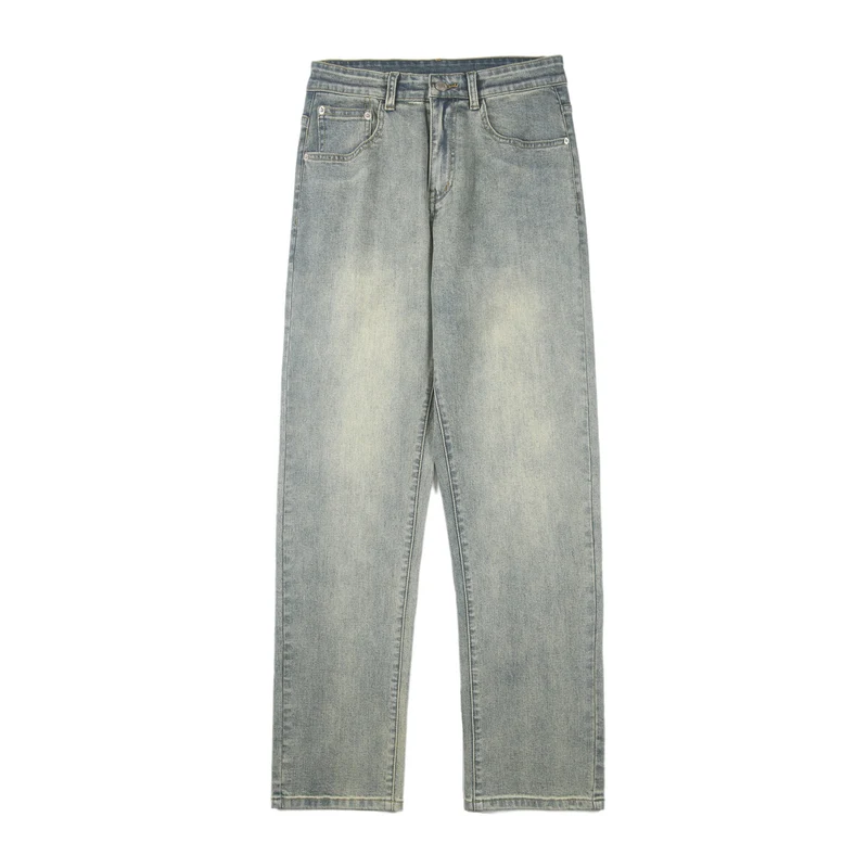 Damen Hochtaillierte Straight-Fit Jeans mit Stonewashed-Finish Drune