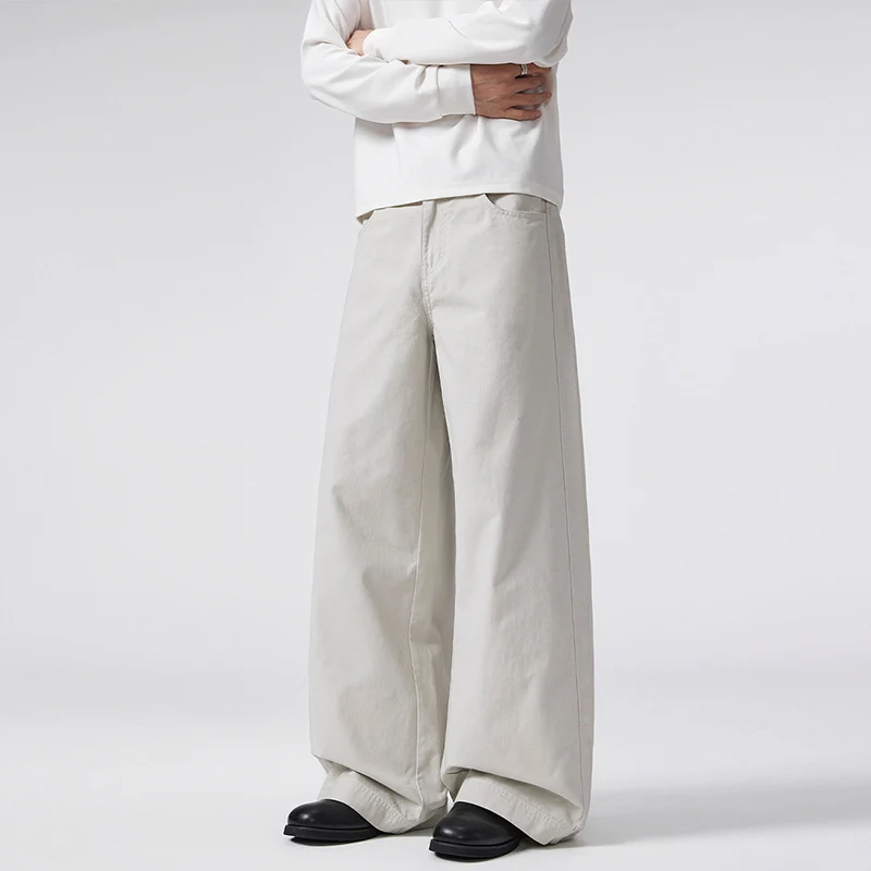 Damen Hochgeschnittene Extraweite Palazzo-Hose aus Baumwoll‑Twill mit bodenlanger Silhouette Drune