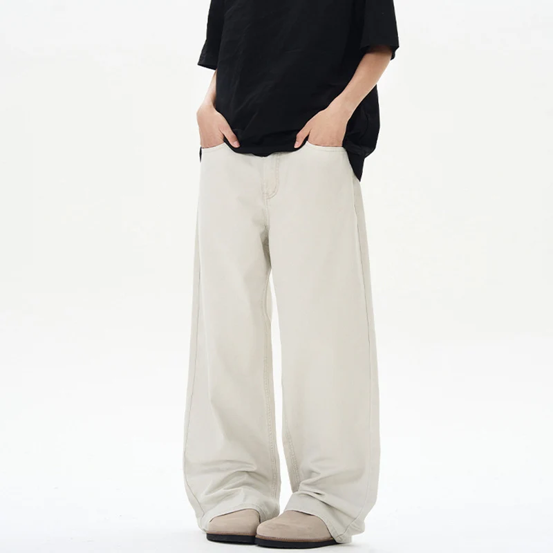 Damen Hochgeschnittene Baumwoll-Jeans mit extra weitem Bein Drune