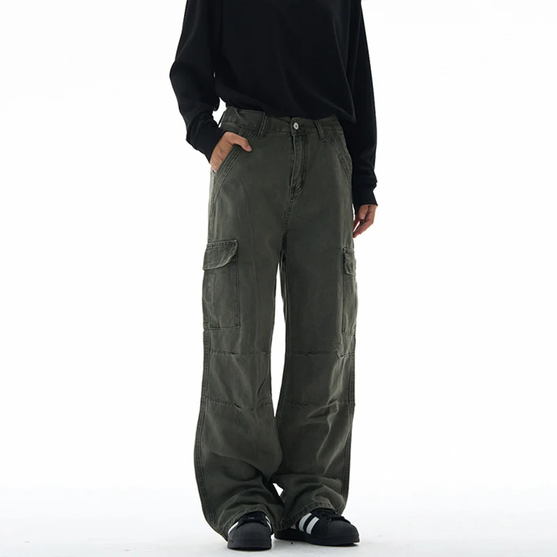 Damen Extraweite utilitaristische Cargohose mit tiefem Schritt und abnehmbarem Schlüsselanhänger Drune