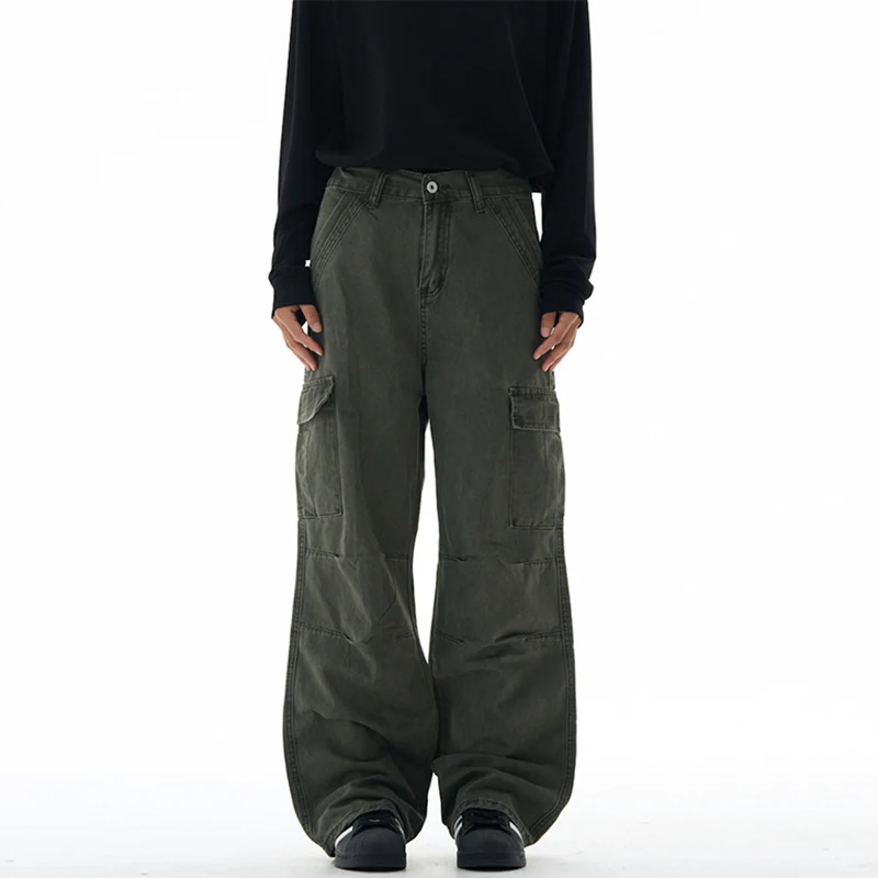 Damen Extraweite utilitaristische Cargohose mit tiefem Schritt und abnehmbarem Schlüsselanhänger Drune
