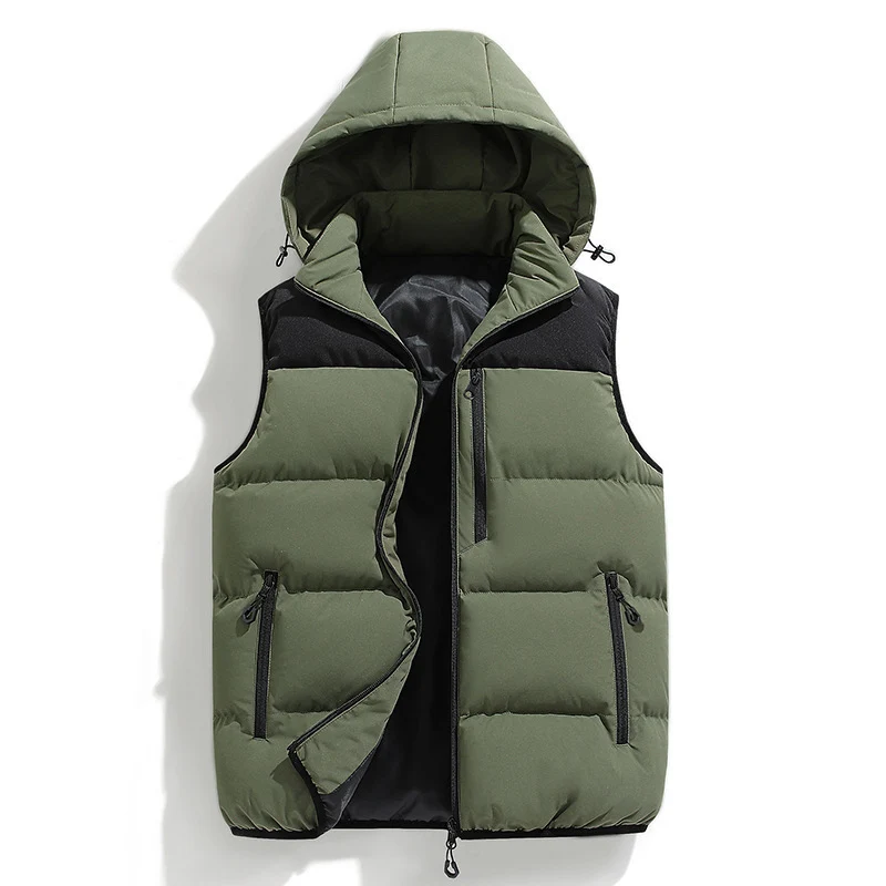 Herren Wattierte Outdoor-Weste mit Kapuze Drune