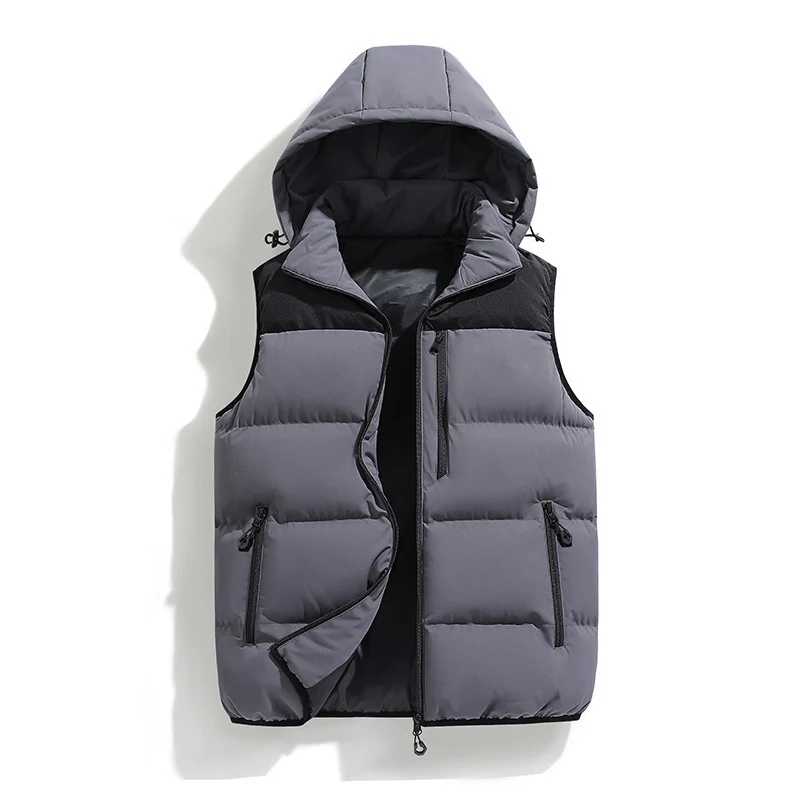 Herren Wattierte Outdoor-Weste mit Kapuze Drune