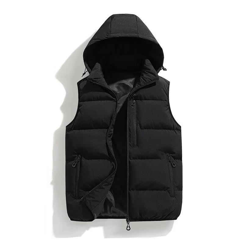 Herren Wattierte Outdoor-Weste mit Kapuze Drune