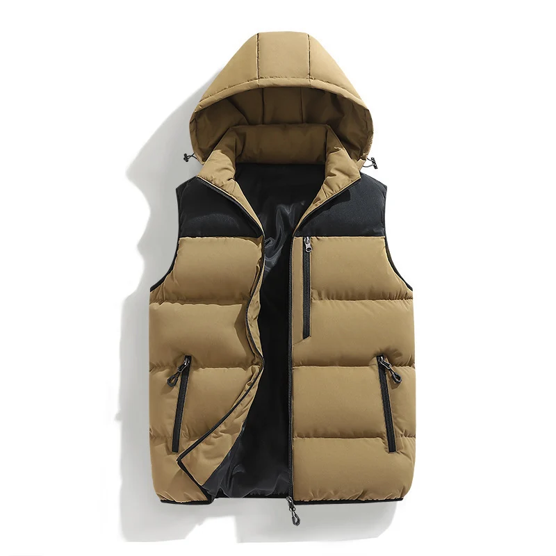 Herren Wattierte Outdoor-Weste mit Kapuze Drune