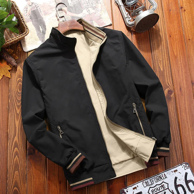 Herren Stylische Übergangsjacke mit hoch geschlossenem Kragen Drune