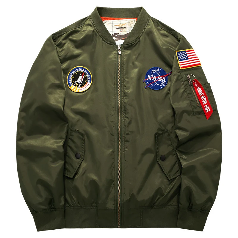 Herren Stylische Bomberjacke mit NASA-Patches Drune