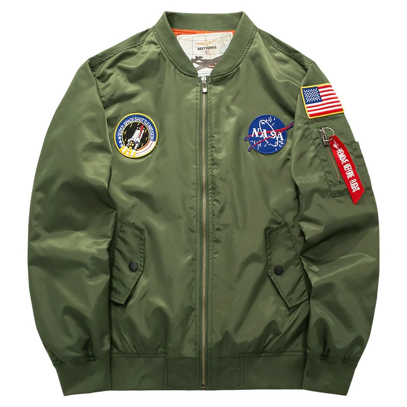 Herren Stylische Bomberjacke mit NASA-Patches Drune