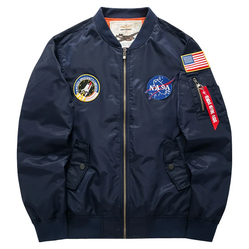 Herren Stylische Bomberjacke mit NASA-Patches Drune