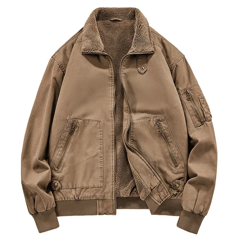 Herren Stilvolle Bomberjacke mit Fleecefutter Drune