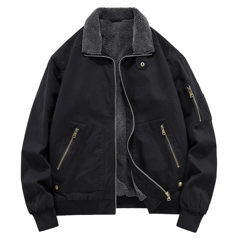 Herren Stilvolle Bomberjacke mit Fleecefutter Drune
