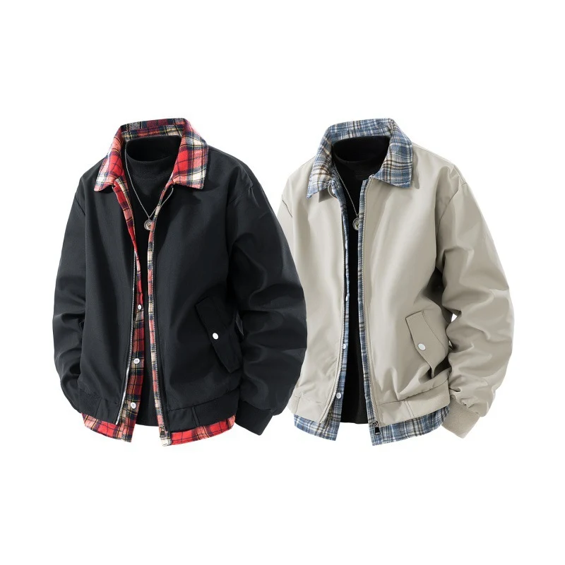 Herren Sportliche Übergangsjacke mit Karomuster Drune