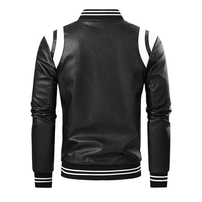 Herren Sportliche Lederjacke Drune