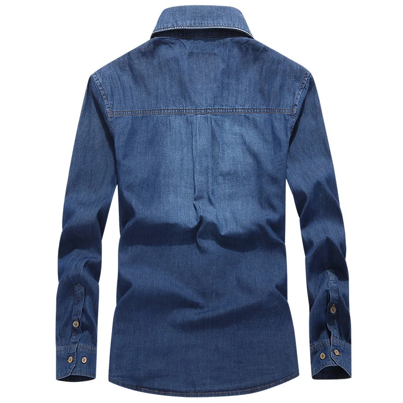 Herren Modisches Denim-Hemd mit Utility-Taschen Drune