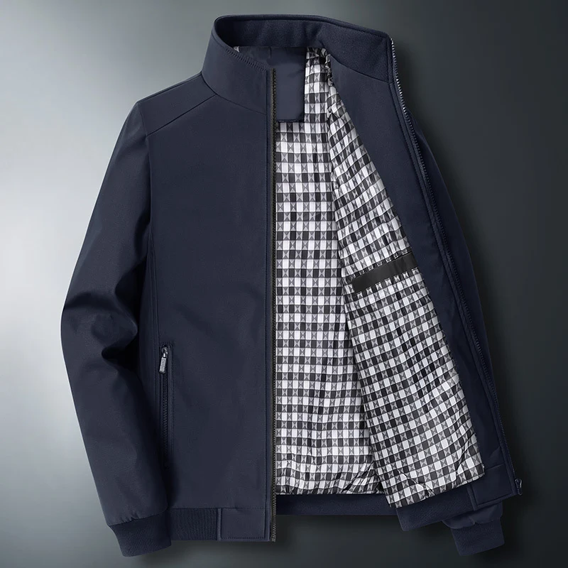 Herren Modische Windjacke mit hohem Kragen Drune
