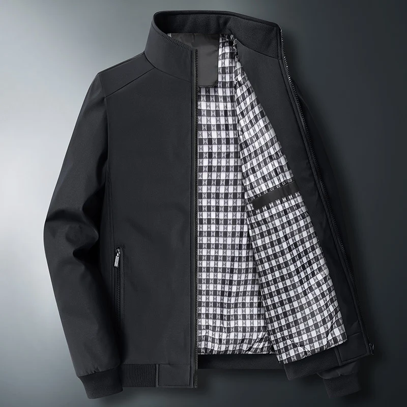 Herren Modische Windjacke mit hohem Kragen Drune