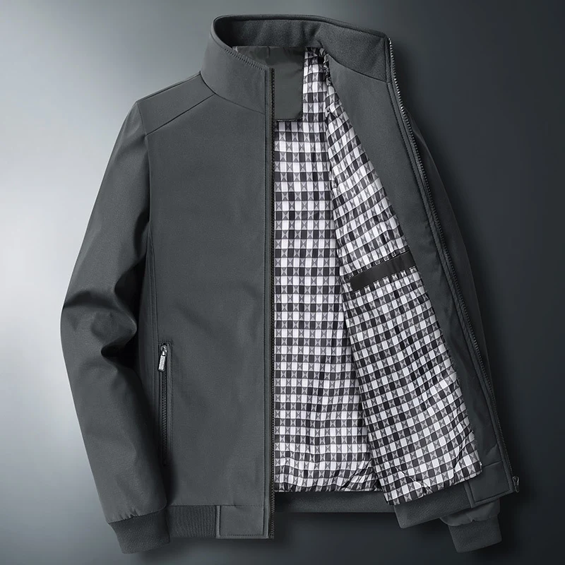 Herren Modische Windjacke mit hohem Kragen Drune