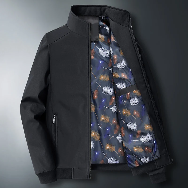 Herren Modische Windjacke mit hohem Kragen Drune