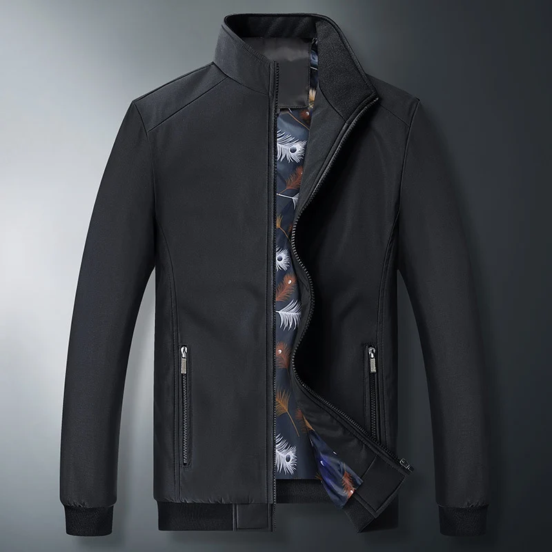 Herren Modische Windjacke mit hohem Kragen Drune
