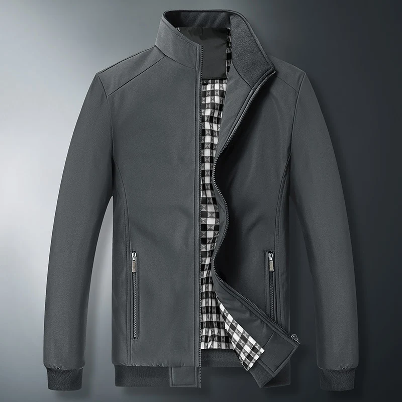 Herren Modische Windjacke mit hohem Kragen Drune