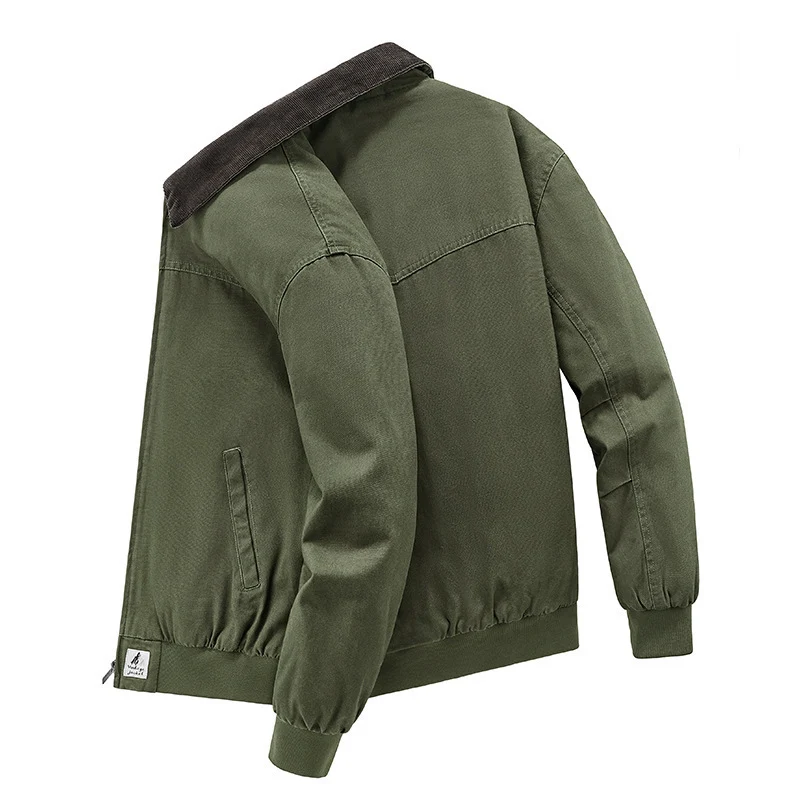 Herren Modische Übergangsjacke mit samtigem Kragen Drune