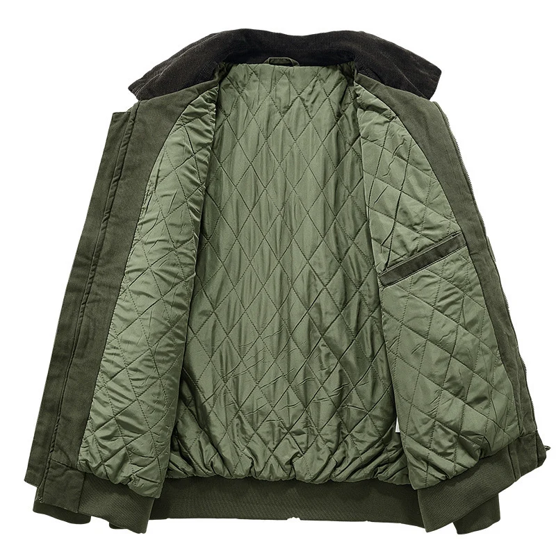 Herren Modische Übergangsjacke mit samtigem Kragen Drune
