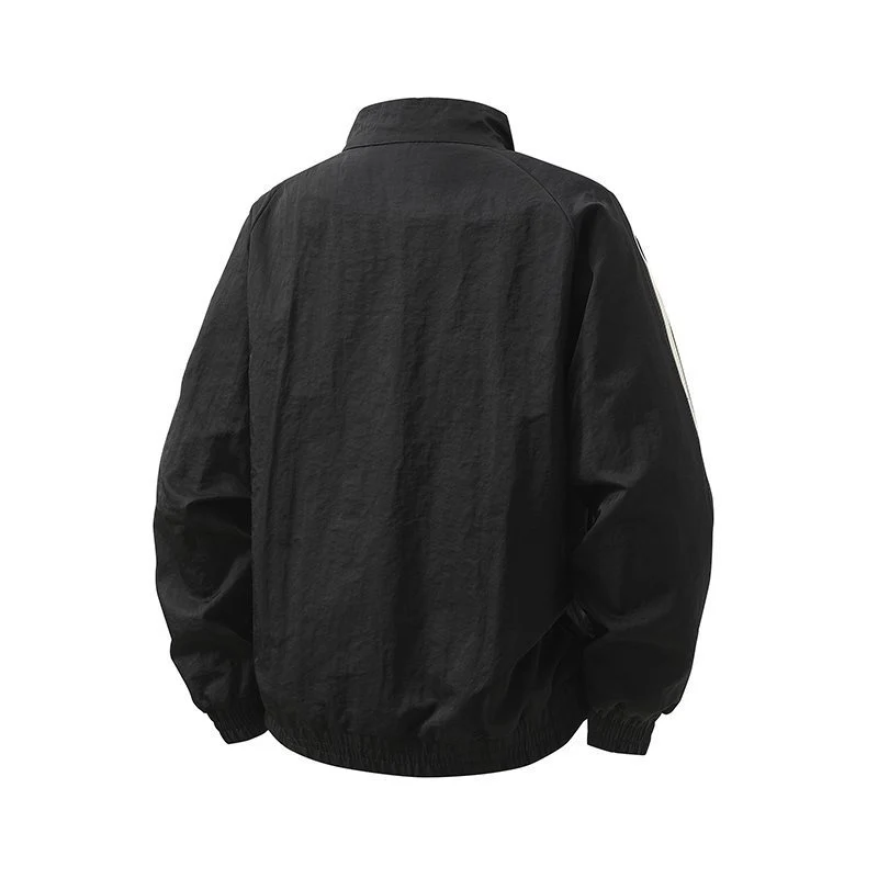 Herren Modische Sportjacke mit hohem Kragen und Kontraststreifen Drune