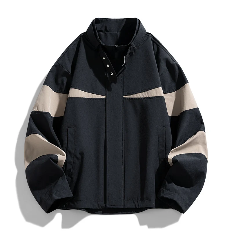 Herren Modische Sportjacke mit hohem Kragen Drune