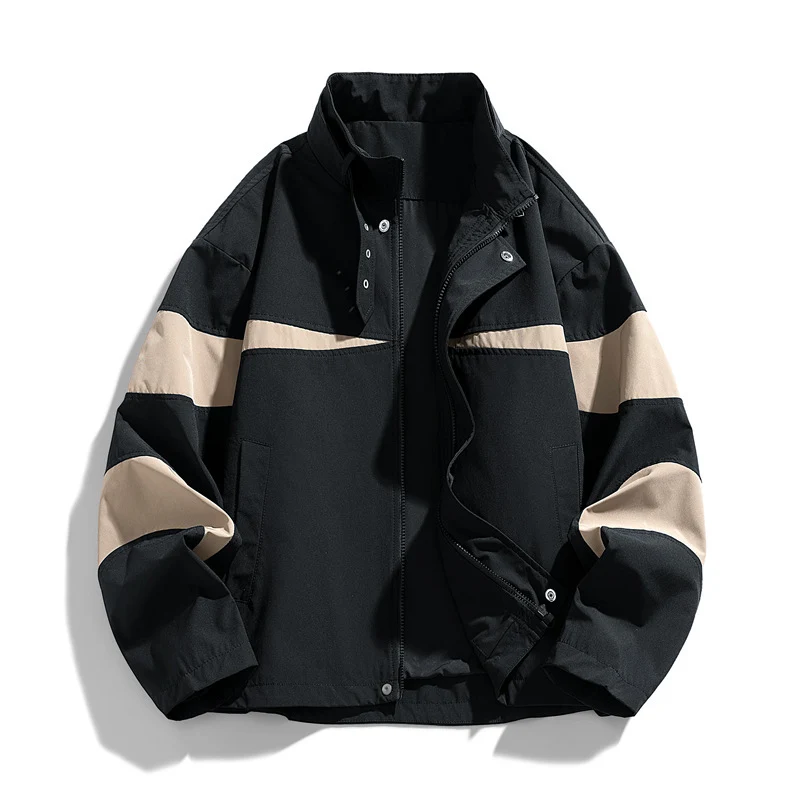 Herren Modische Sportjacke mit hohem Kragen Drune