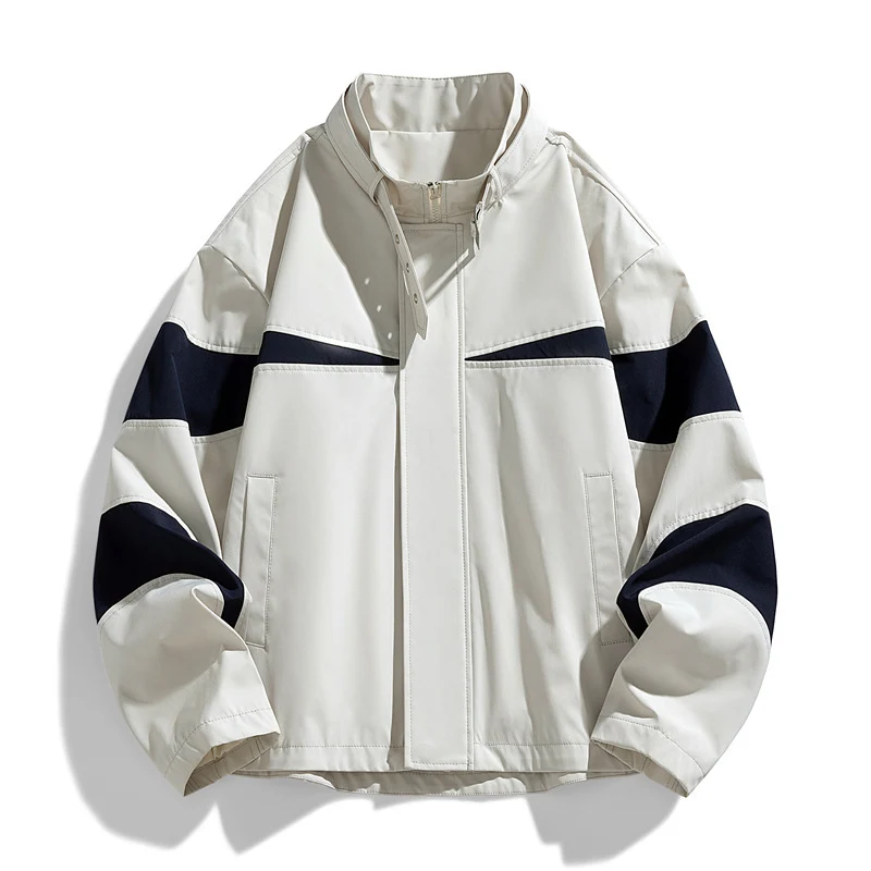 Herren Modische Sportjacke mit hohem Kragen Drune