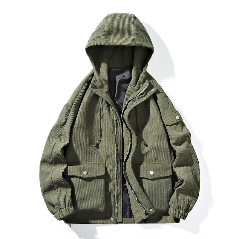 Herren Modische Outdoorjacke mit Kapuze Drune