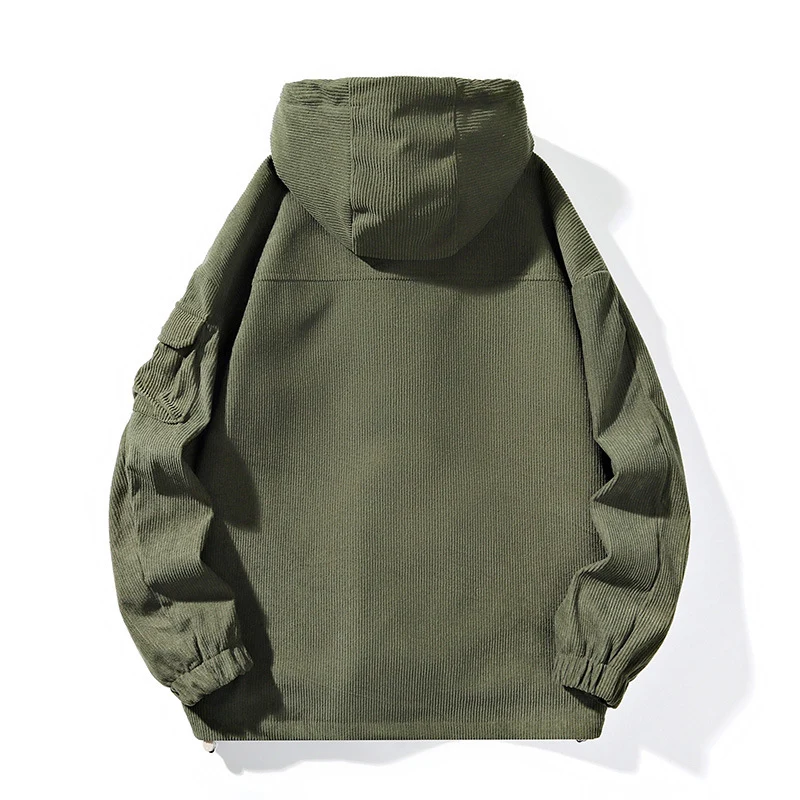 Herren Modische Outdoorjacke mit Kapuze Drune