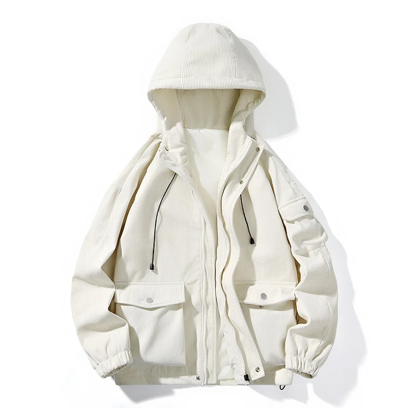 Herren Modische Outdoorjacke mit Kapuze Drune