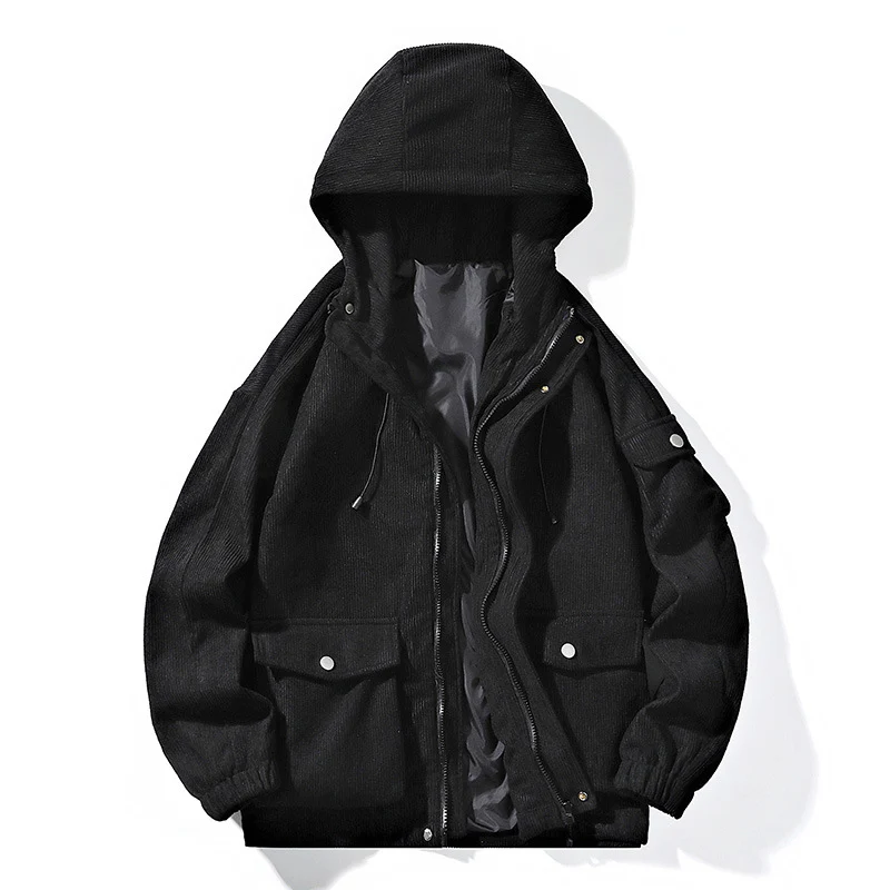 Herren Modische Outdoorjacke mit Kapuze Drune