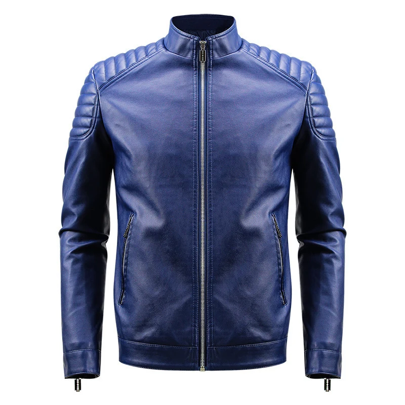 Herren Modische Kunstlederjacke mit strukturiertem Design Drune